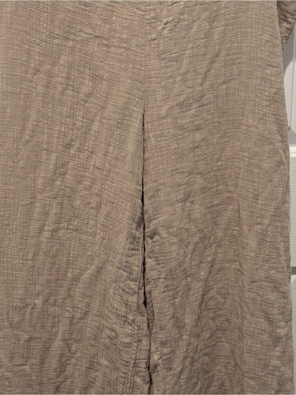 Rusty Beige Gauze Linen Wide-Leg Pants Size XL - Picture 6 of 16